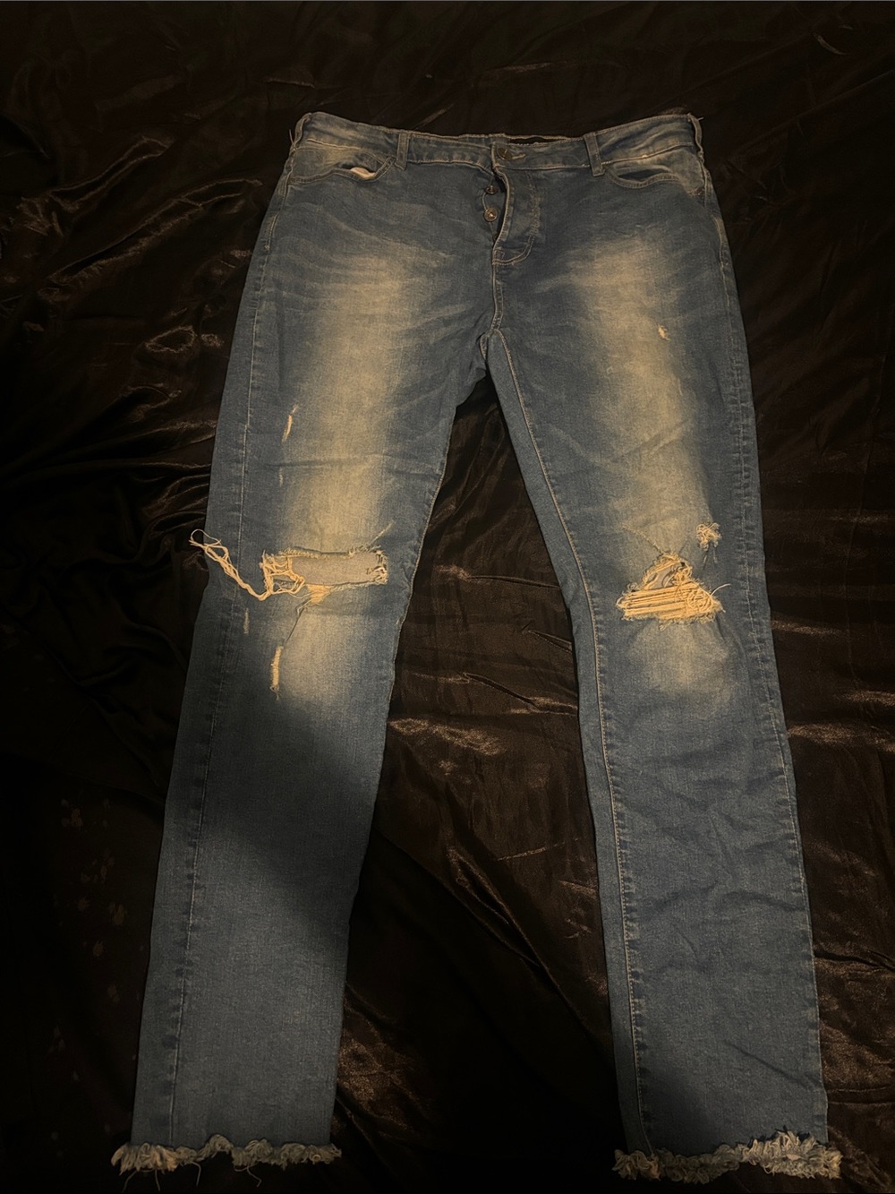 CDC Women's Distressed Blue Skinny Jeans